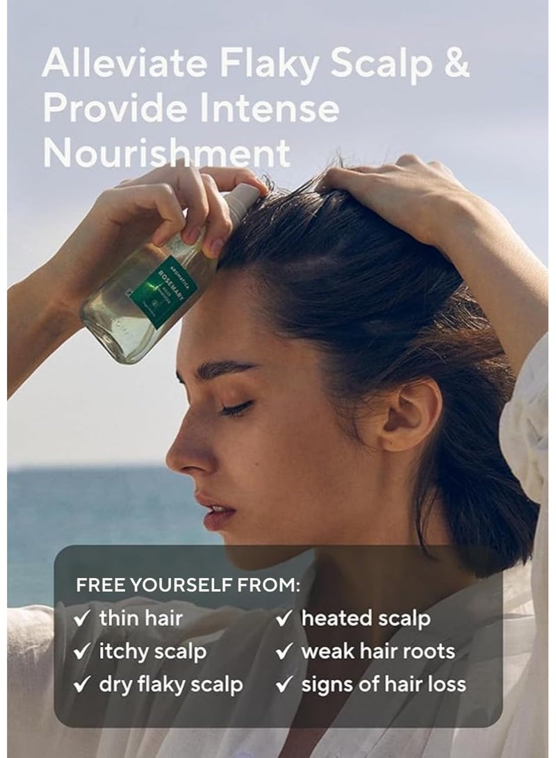 AROMATICA Rosemary Root Enhancer | Rosemary water spray for hair growth - with rosemary oil & caffeine & biotin |care for hair thinning & hair loss |100ml - Image 3